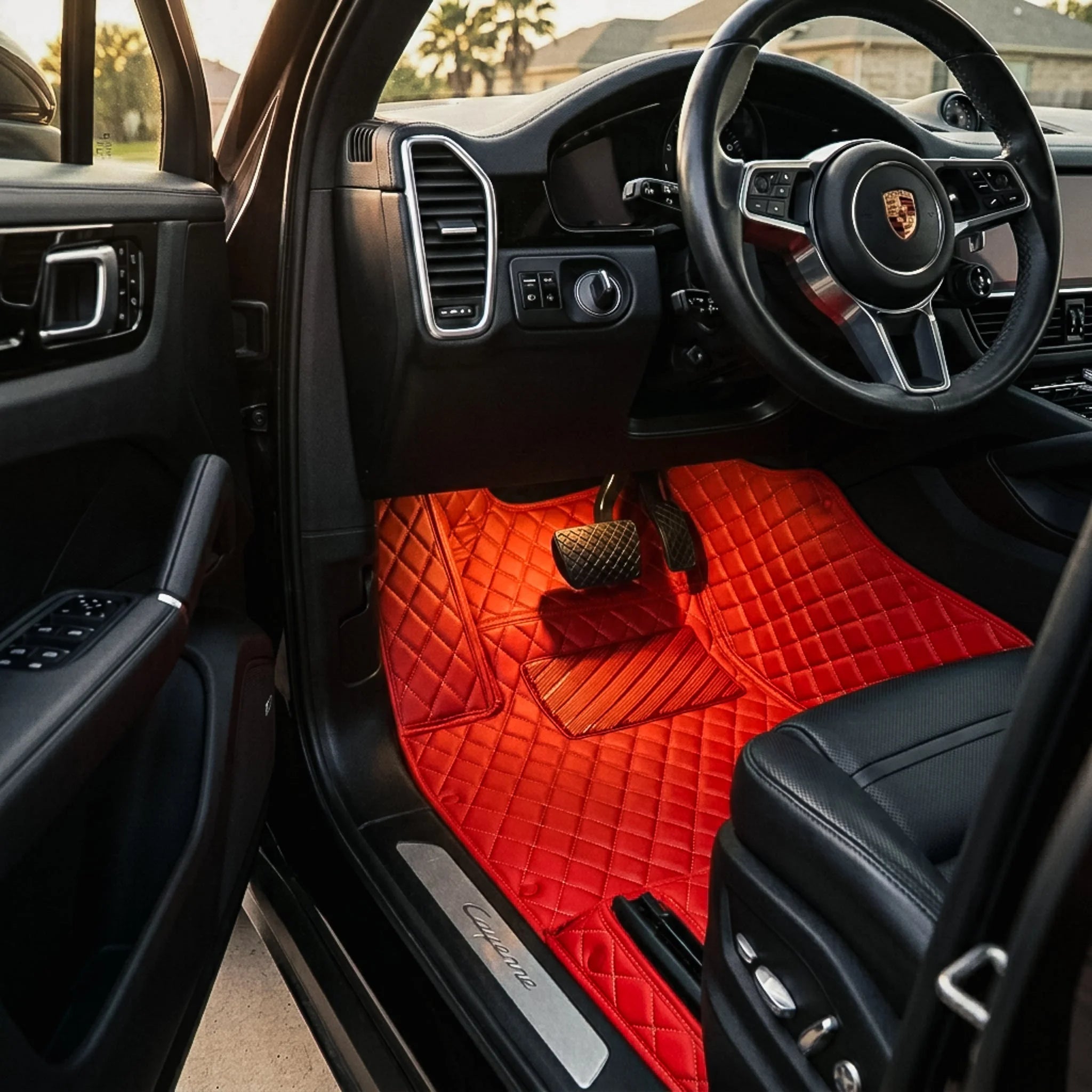 Maßgeschneiderte Luxus Autofußmatten Diamond Edition - Racing Rot