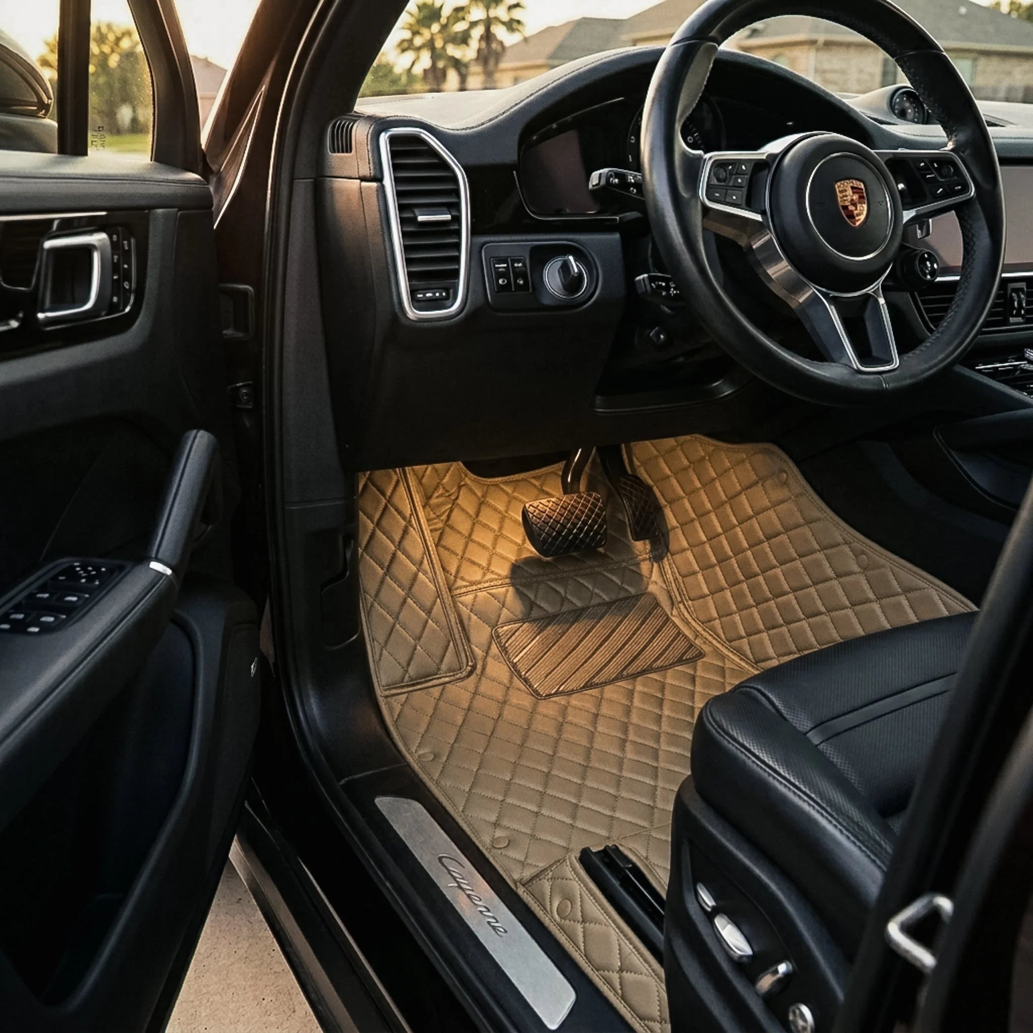 Maßgeschneiderte Luxus Autofußmatten Diamond Edition - Creme Beige