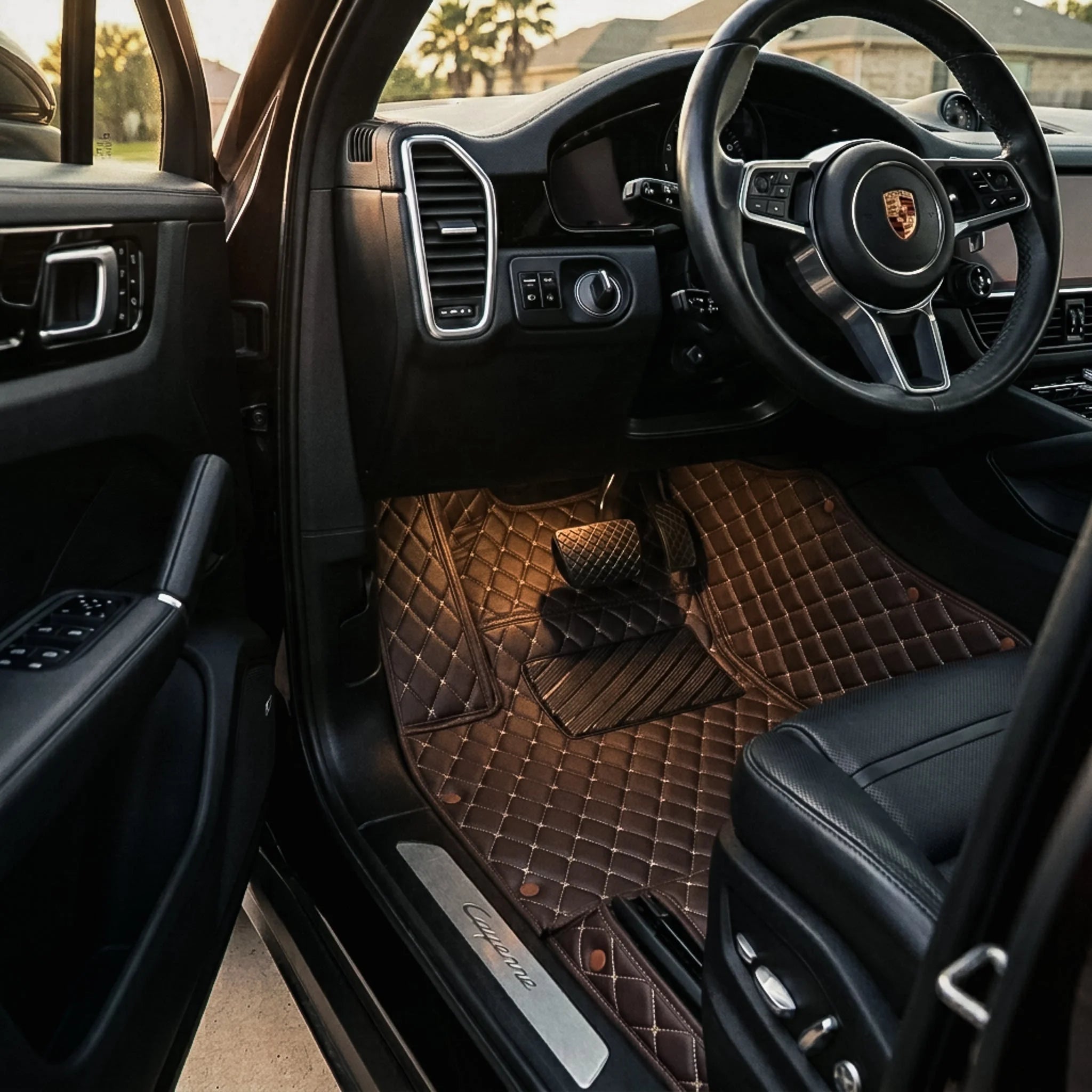 Maßgeschneiderte Luxus Autofußmatten Diamond Edition - Schoko Braun