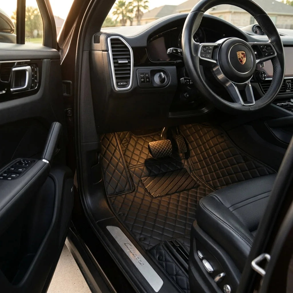 Maßgeschneiderte Luxus Autofußmatten Diamond Edition - Schwarz