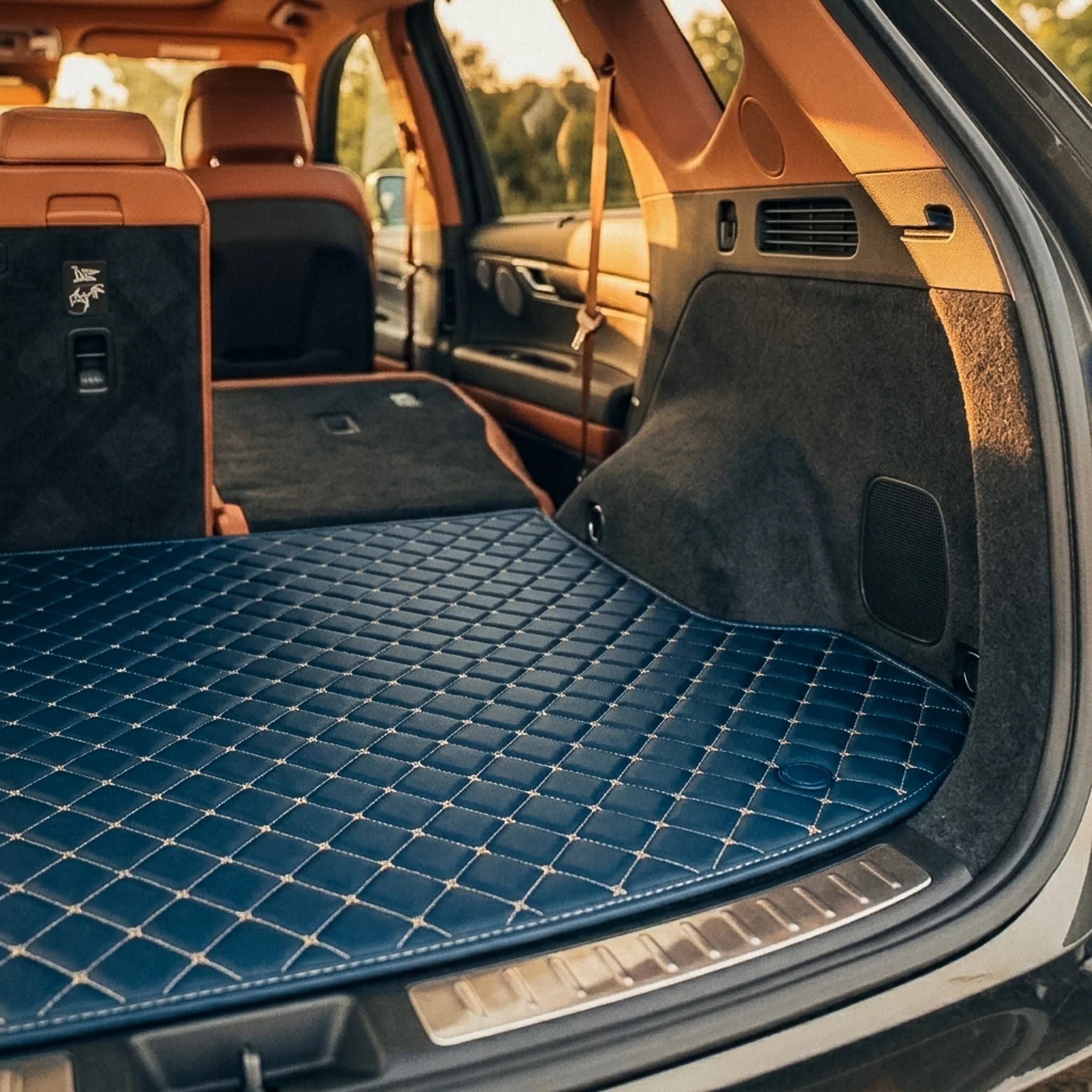 Maßgeschneiderte Luxus Autofußmatten Diamond Edition - Vintage Blau