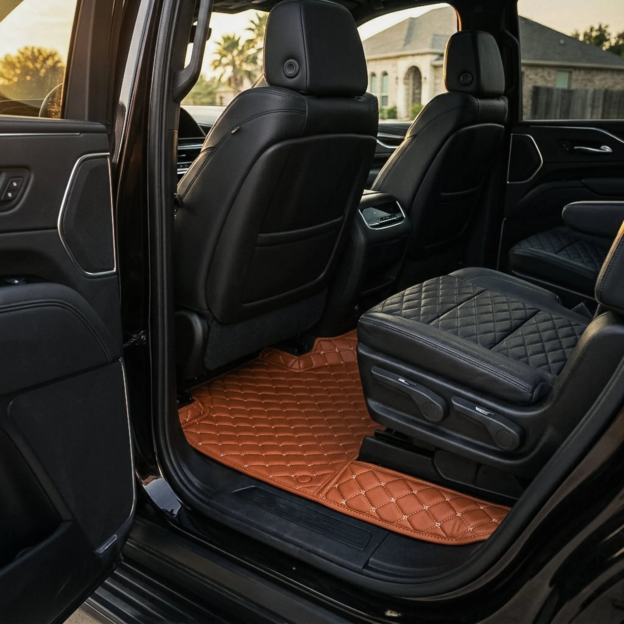 Maßgeschneiderte Luxus Autofußmatten Diamond Edition - Caramel Braun