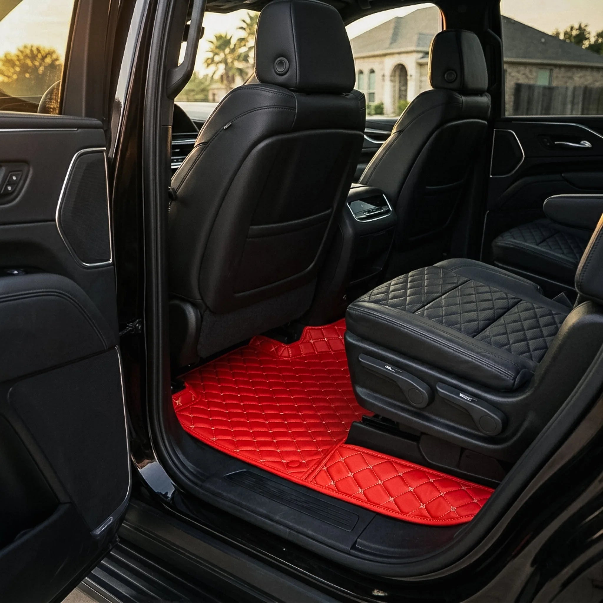 Maßgeschneiderte Luxus Autofußmatten Diamond Edition - Racing Rot