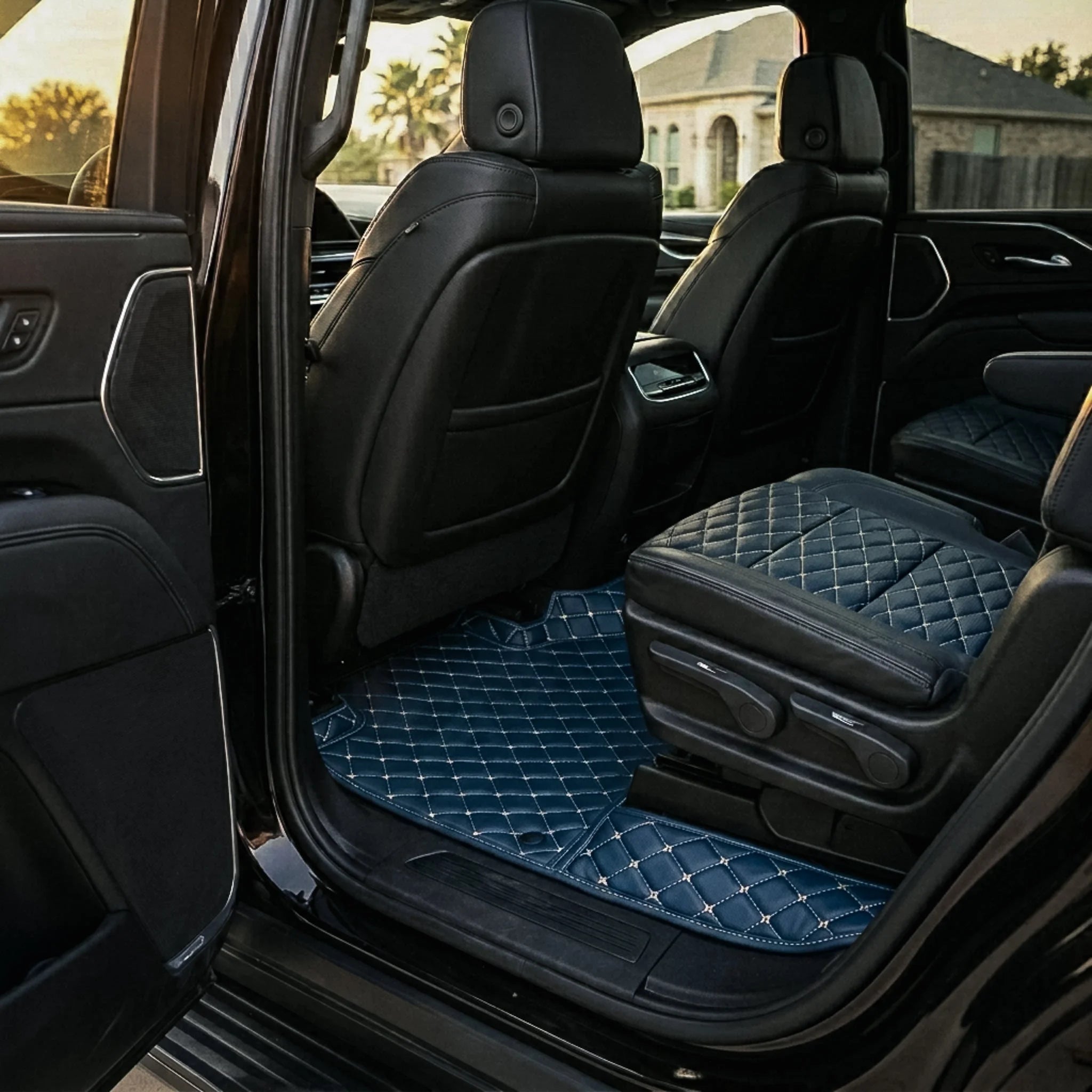 Maßgeschneiderte Luxus Autofußmatten Diamond Edition - Vintage Blau
