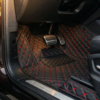 Maßgeschneiderte Luxus Autofußmatten Diamond Edition - Schwarz-Rot