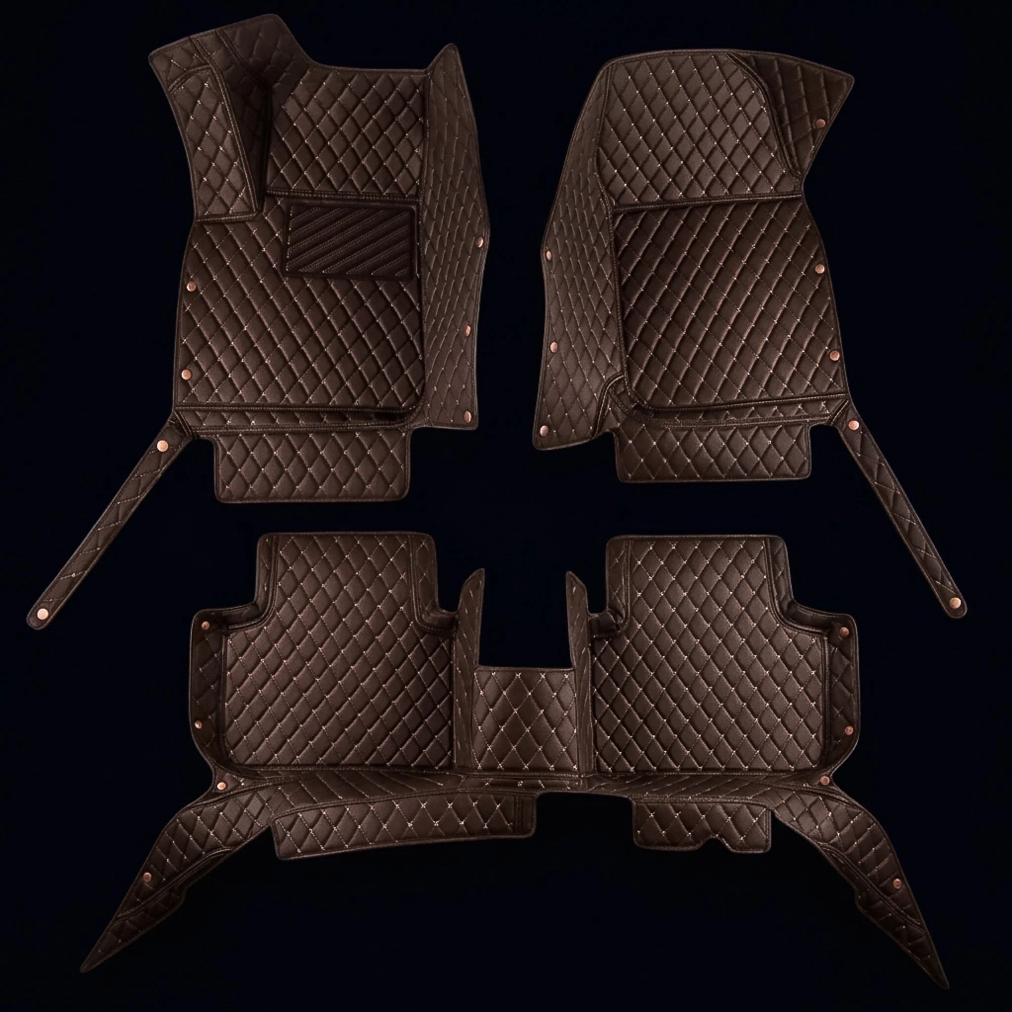 Maßgeschneiderte Luxus Autofußmatten Diamond Edition - Schoko Braun