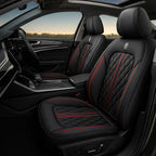 PREMIUM seat covers, Nappa leather look – Black-Red (Bestseller) – Front & rear