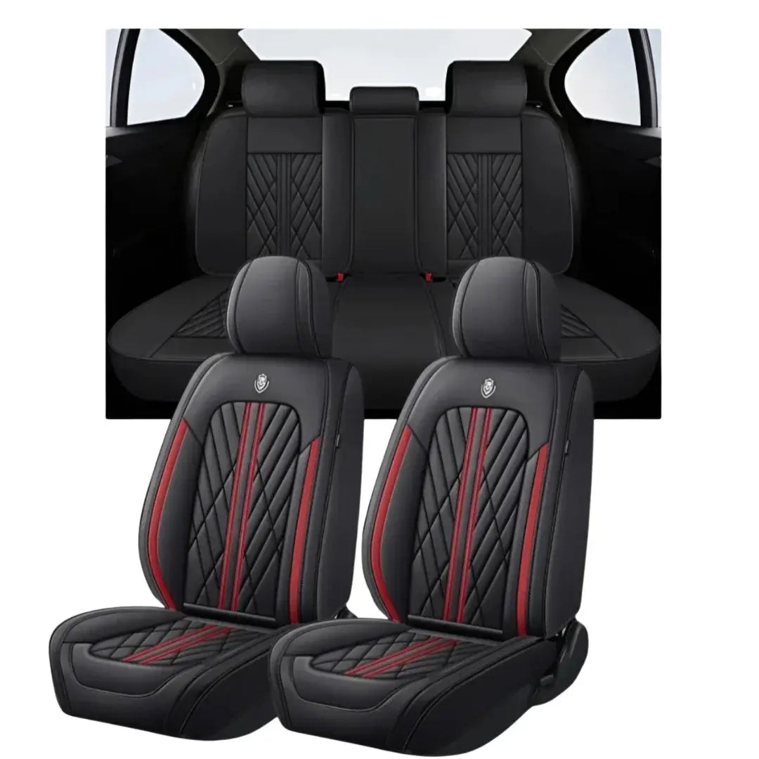 PREMIUM Sitzbezüge Nappa-Leder Schwarz Vorne & Hinten