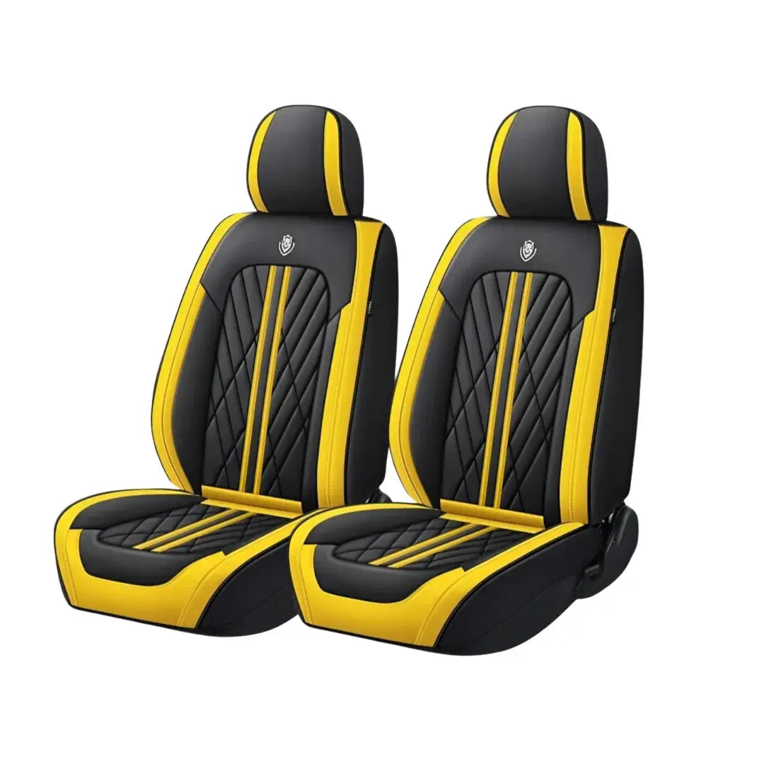 PREMIUM Sitzbezüge Nappa-Leder Schwarz-Gelb Vorne & Hinten