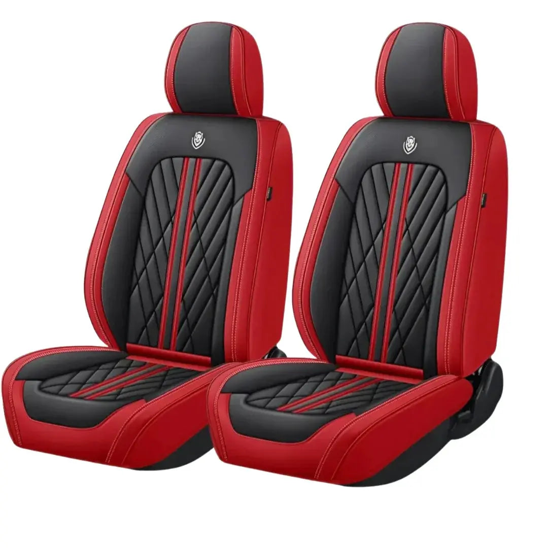 PREMIUM Sitzbezüge Nappa-Leder Schwarz-Grün Vorne & Hinten