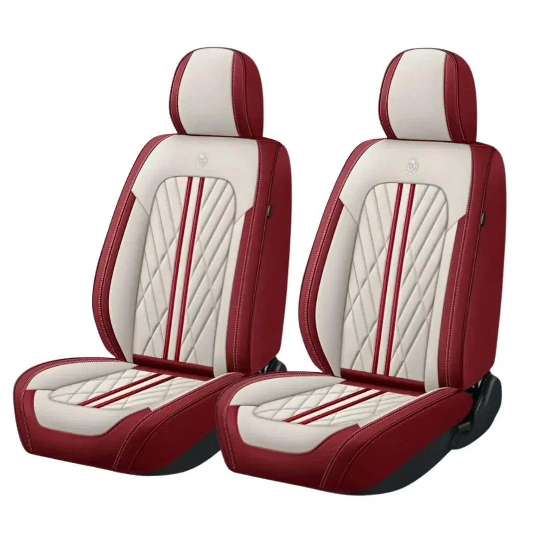 PREMIUM Sitzbezüge Nappa-Leder Beige-Schwarz Vorne & Hinten