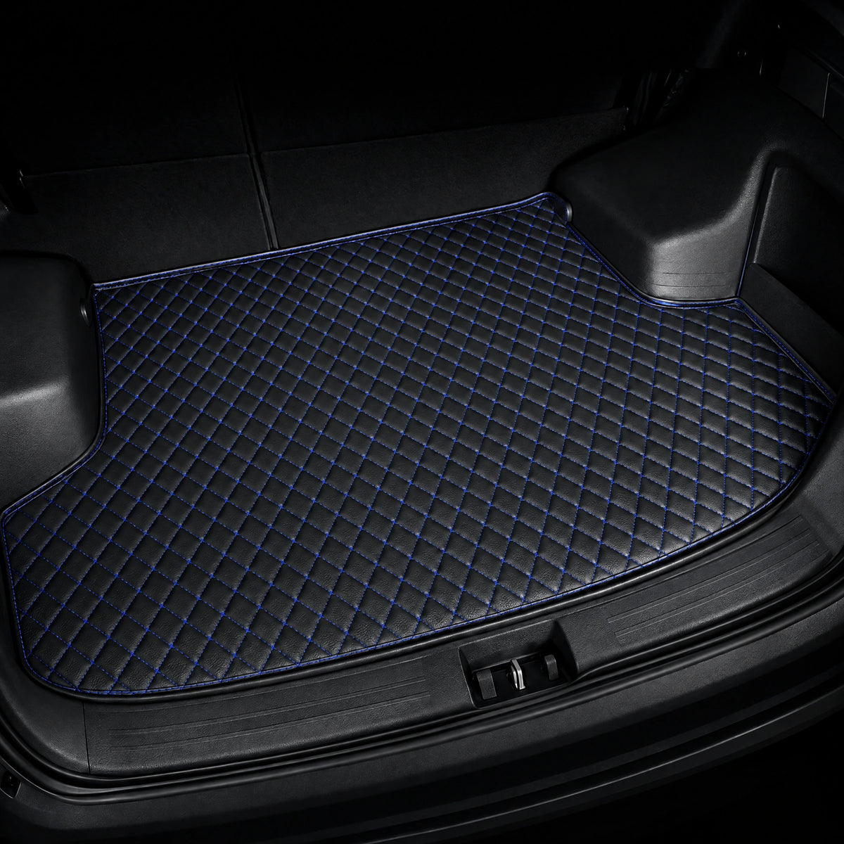 PREMIUMMATTEN tailored boot mat in Black-Blue